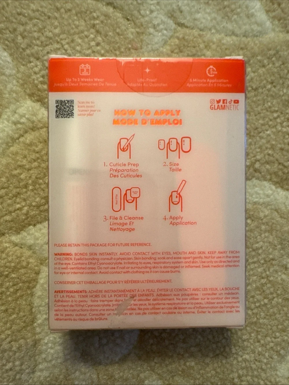 Glamnetic Hello Kitty Pink Press-On Nails - Soft Pink Set NIB unopened - Picture 5 of 6